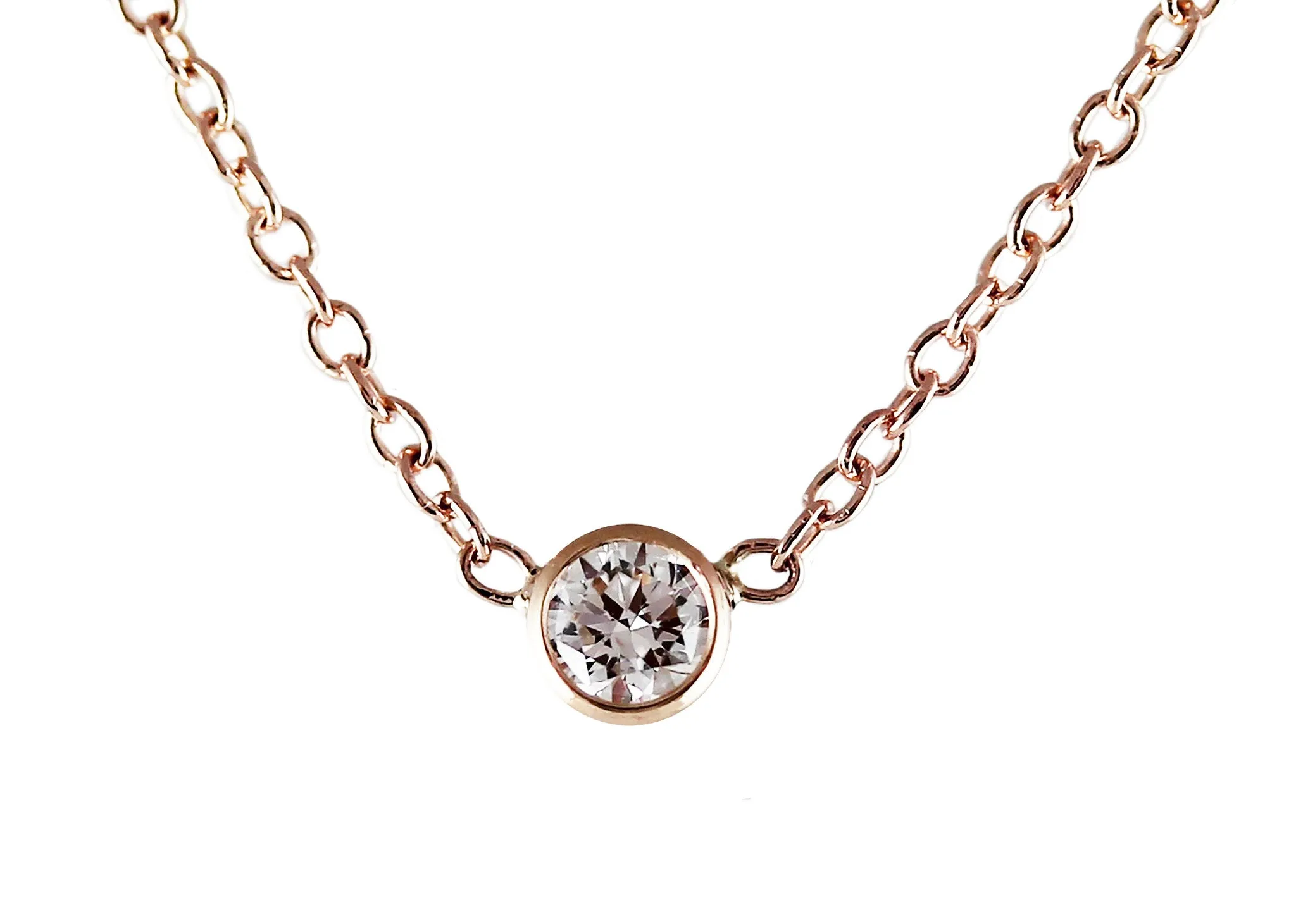 3 MM WHITE DIAMOND NECKLACE