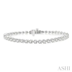 4.00CT RDDM 3 PRONG Tennis BRACELET WG 14K-G*