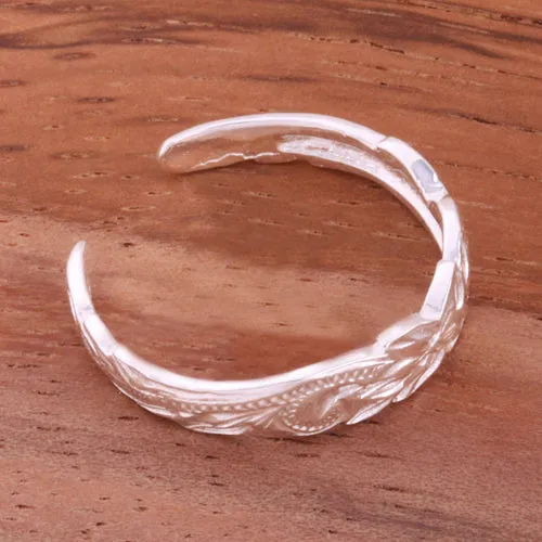 4mm Hawaiian Scroll Cut Out Edge Toe Ring