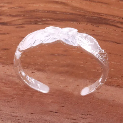 4mm Hawaiian Scroll Cut Out Edge Toe Ring