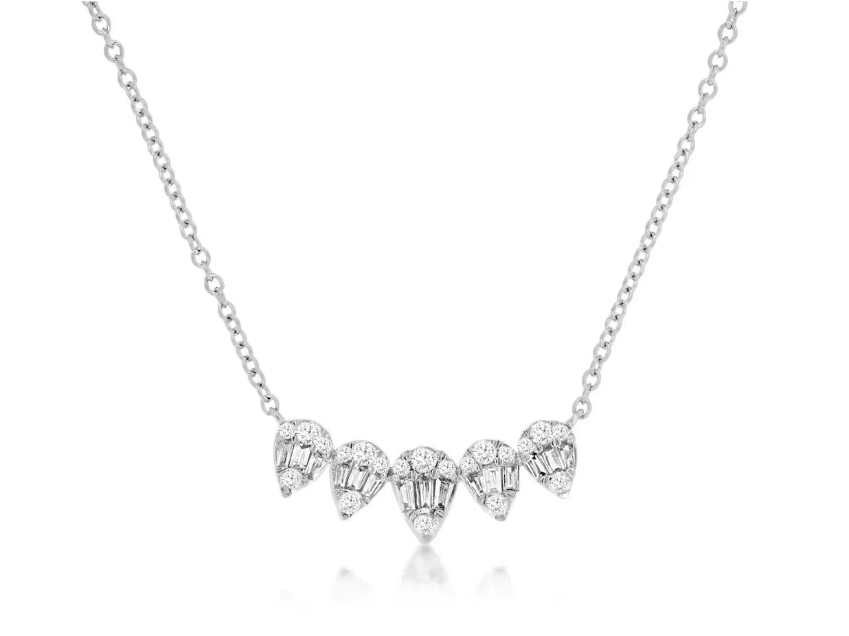 5 Pear Shape Composite Necklace