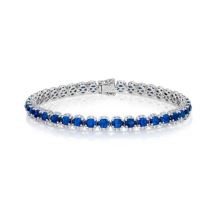 8.12 Carat Blue Sapphire and Diamond Bracelet