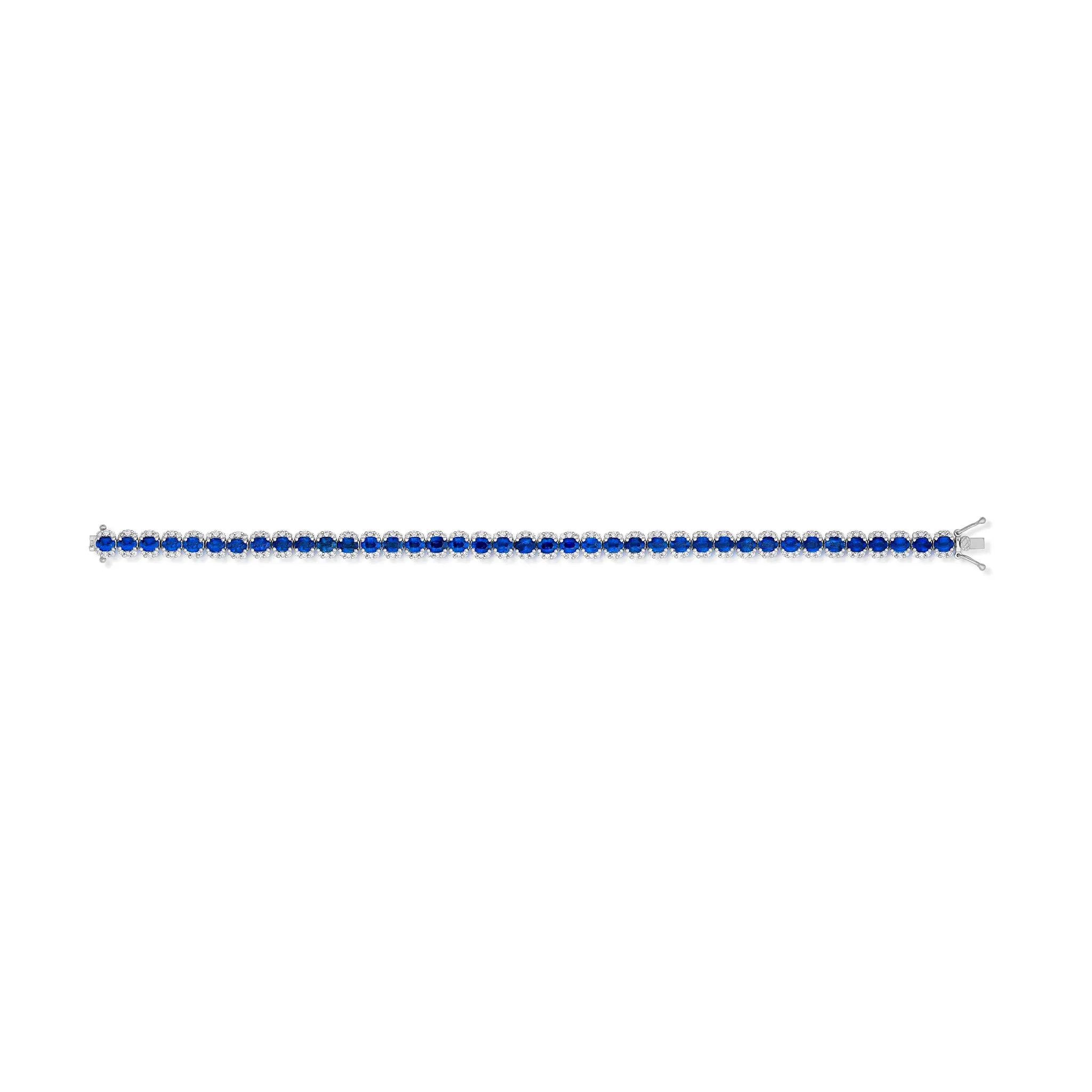 8.12 Carat Blue Sapphire and Diamond Bracelet