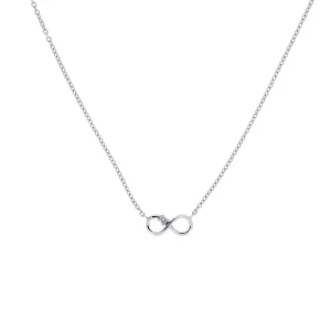 9 Carat White Gold and Diamond Infinity Necklace