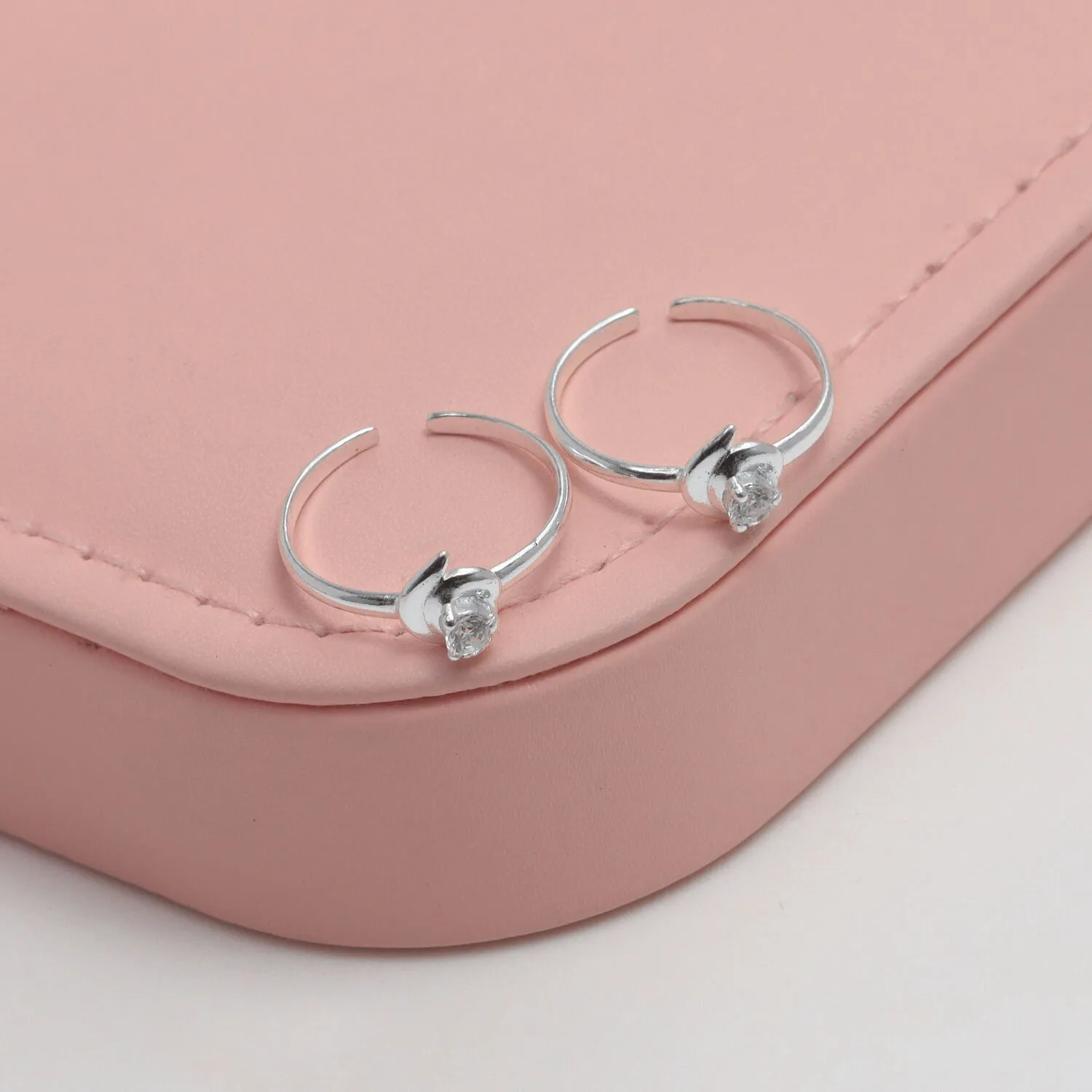 925 Sterling Silver Cubic Zirconia Forever Love Alloy Toe Ring for Women