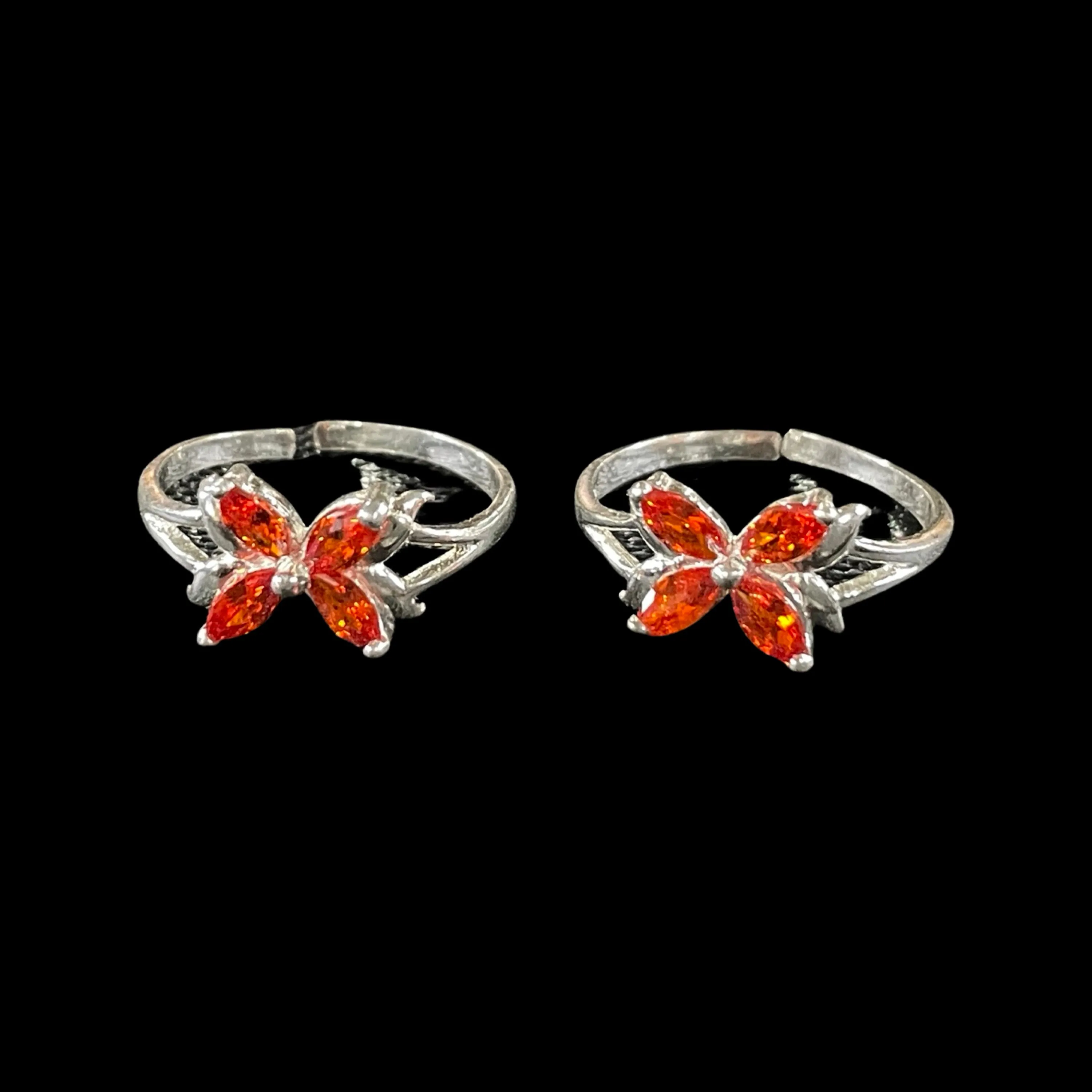 925 Sterling Silver CZ Toe-rings - Design #23