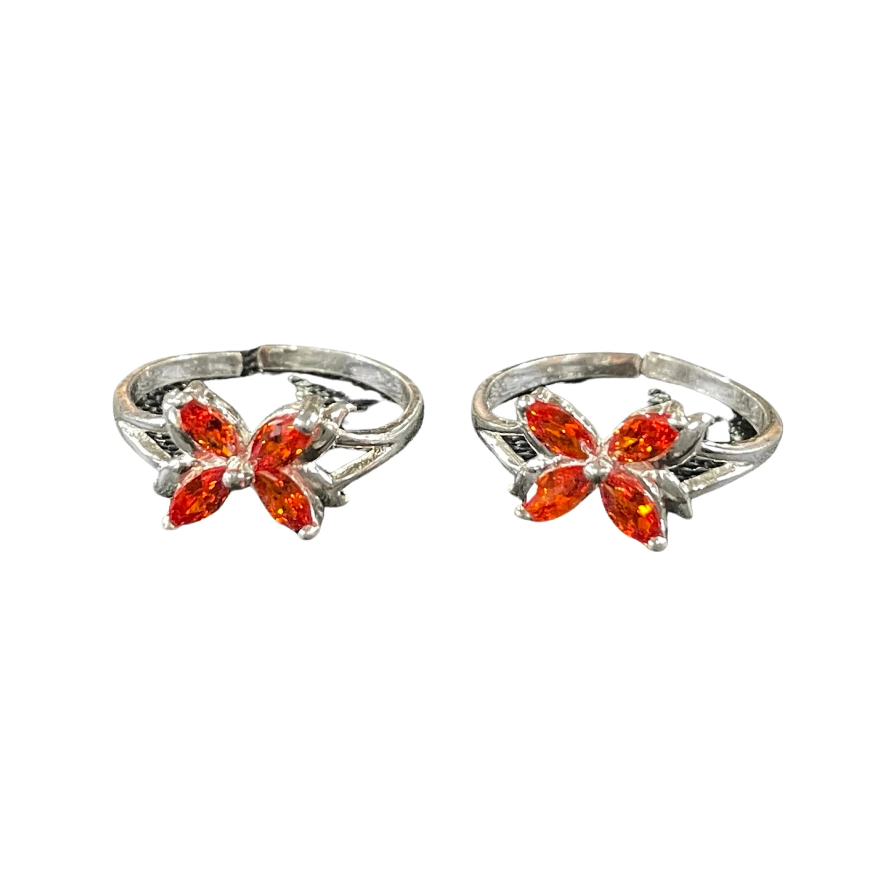 925 Sterling Silver CZ Toe-rings - Design #23