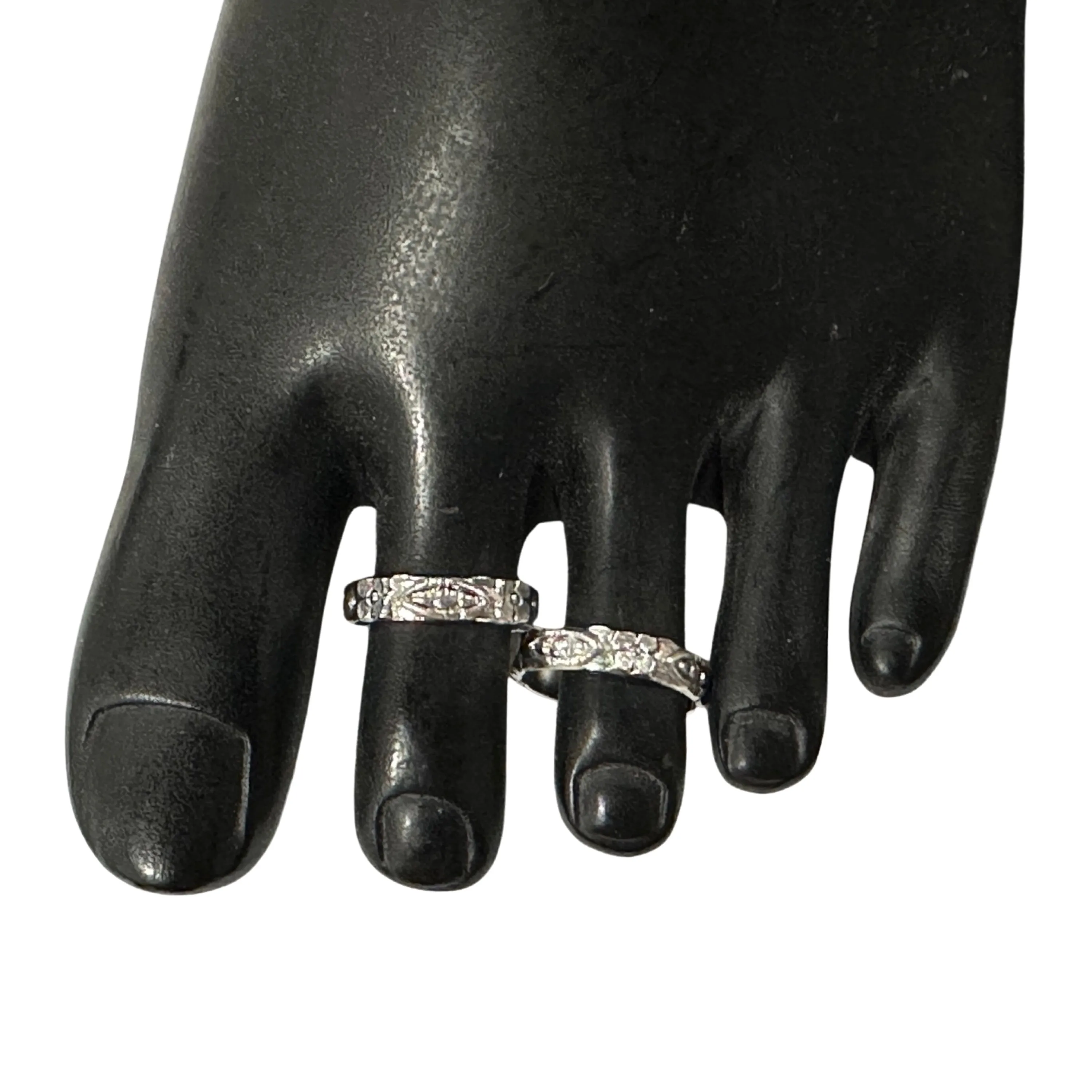 925 Sterling Silver Oxidized Toe-rings - Design #11