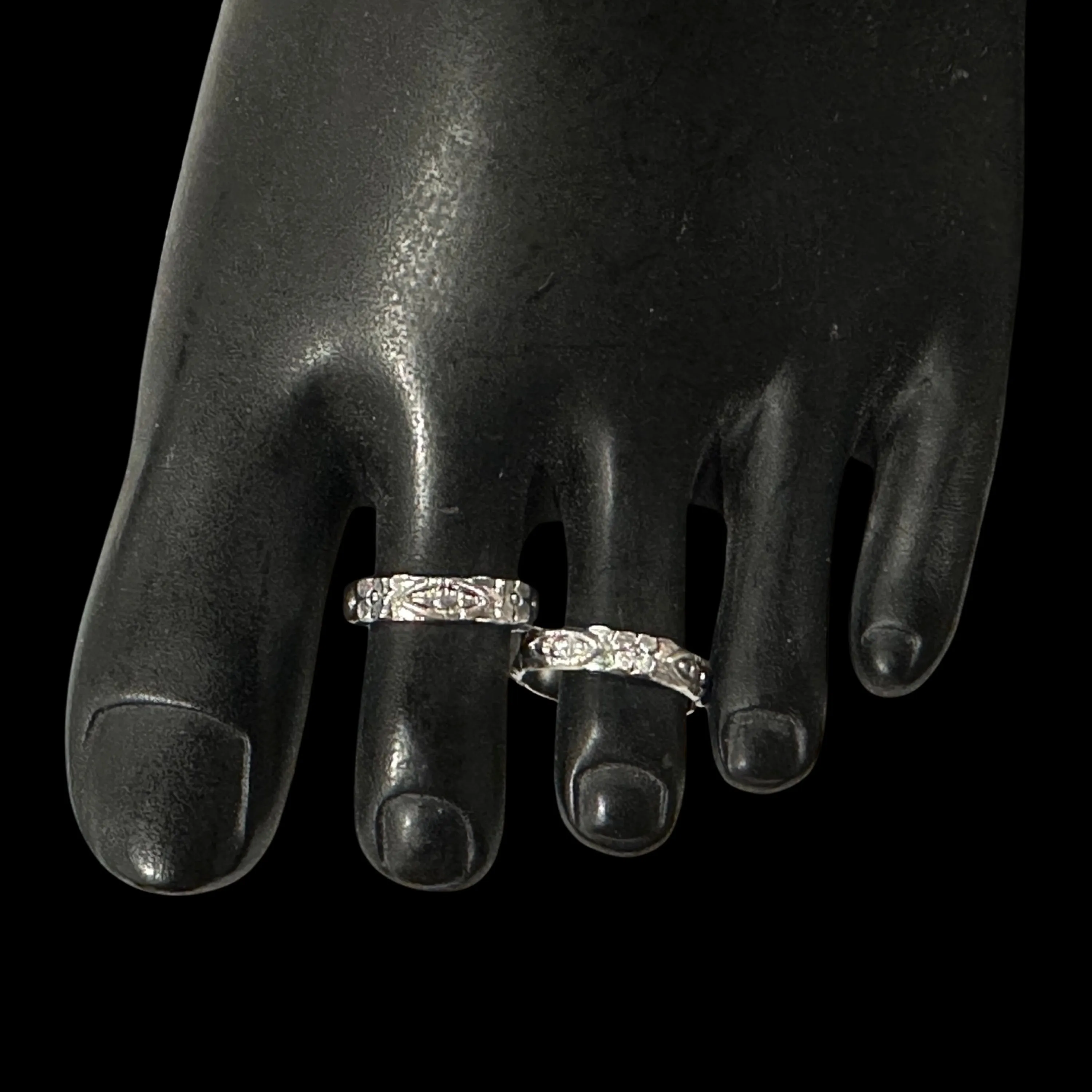 925 Sterling Silver Oxidized Toe-rings - Design #11