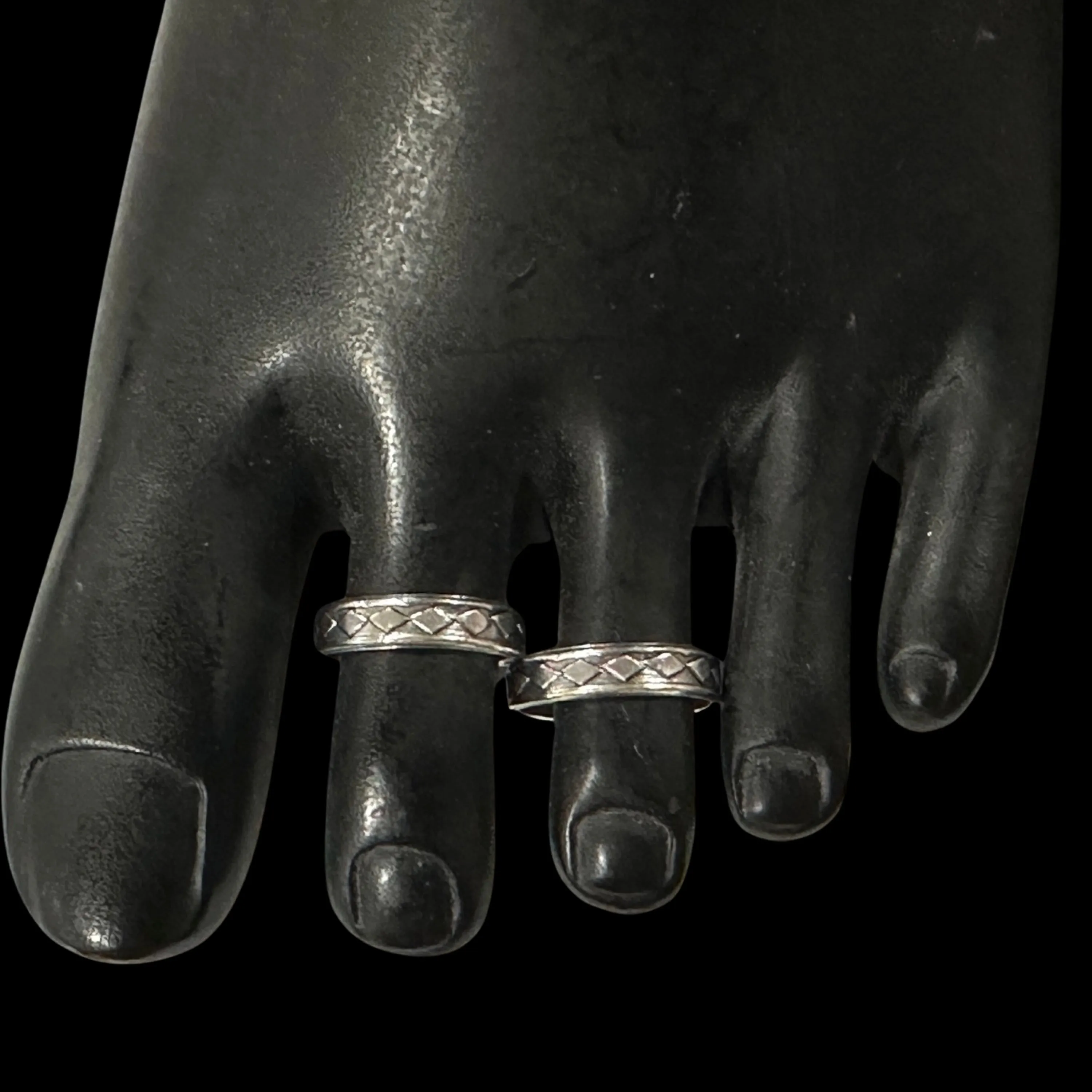 925 Sterling Silver Oxidized Toe-rings - Design #16