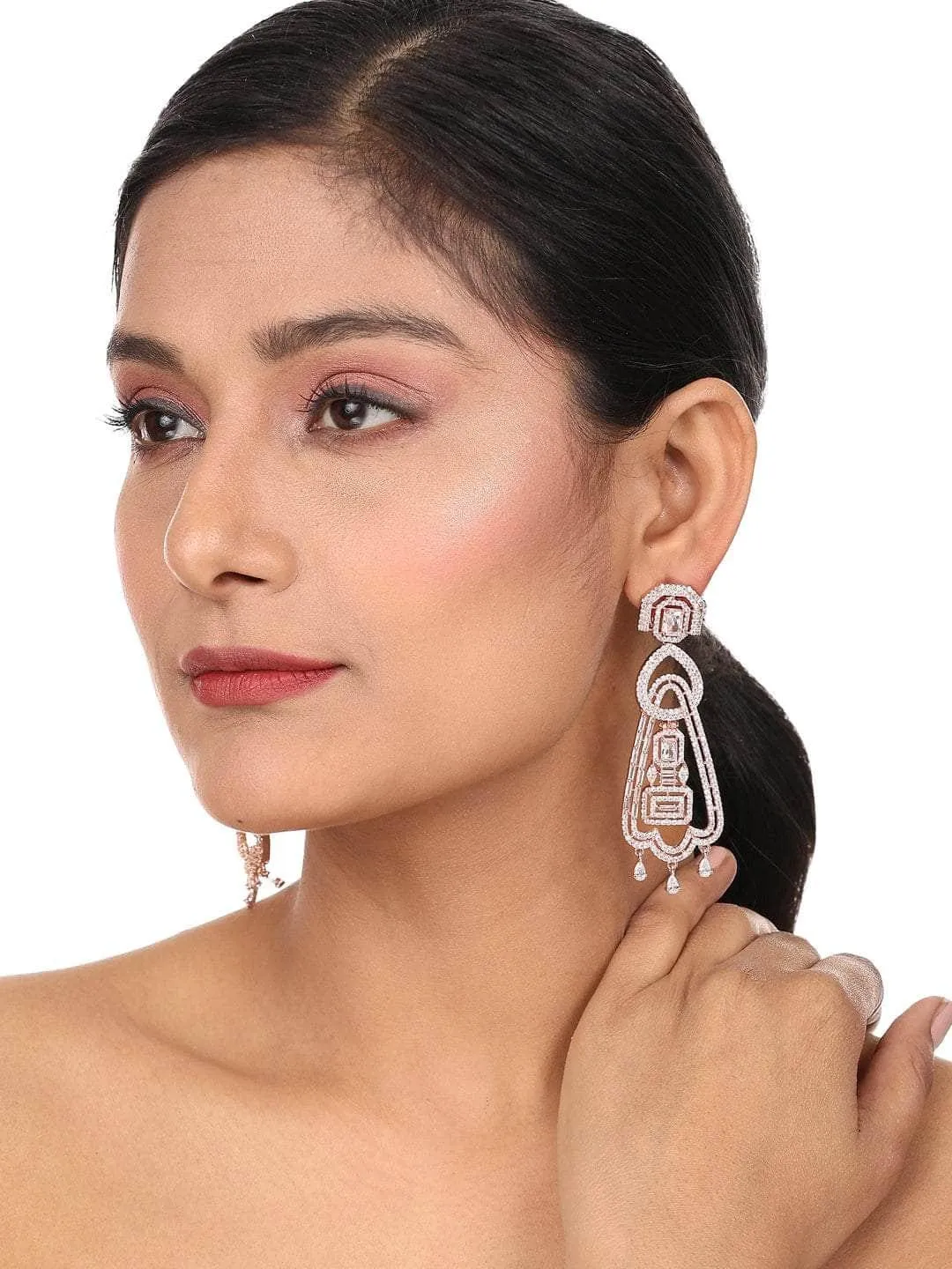 Ad Stone Brass Drop Earrings