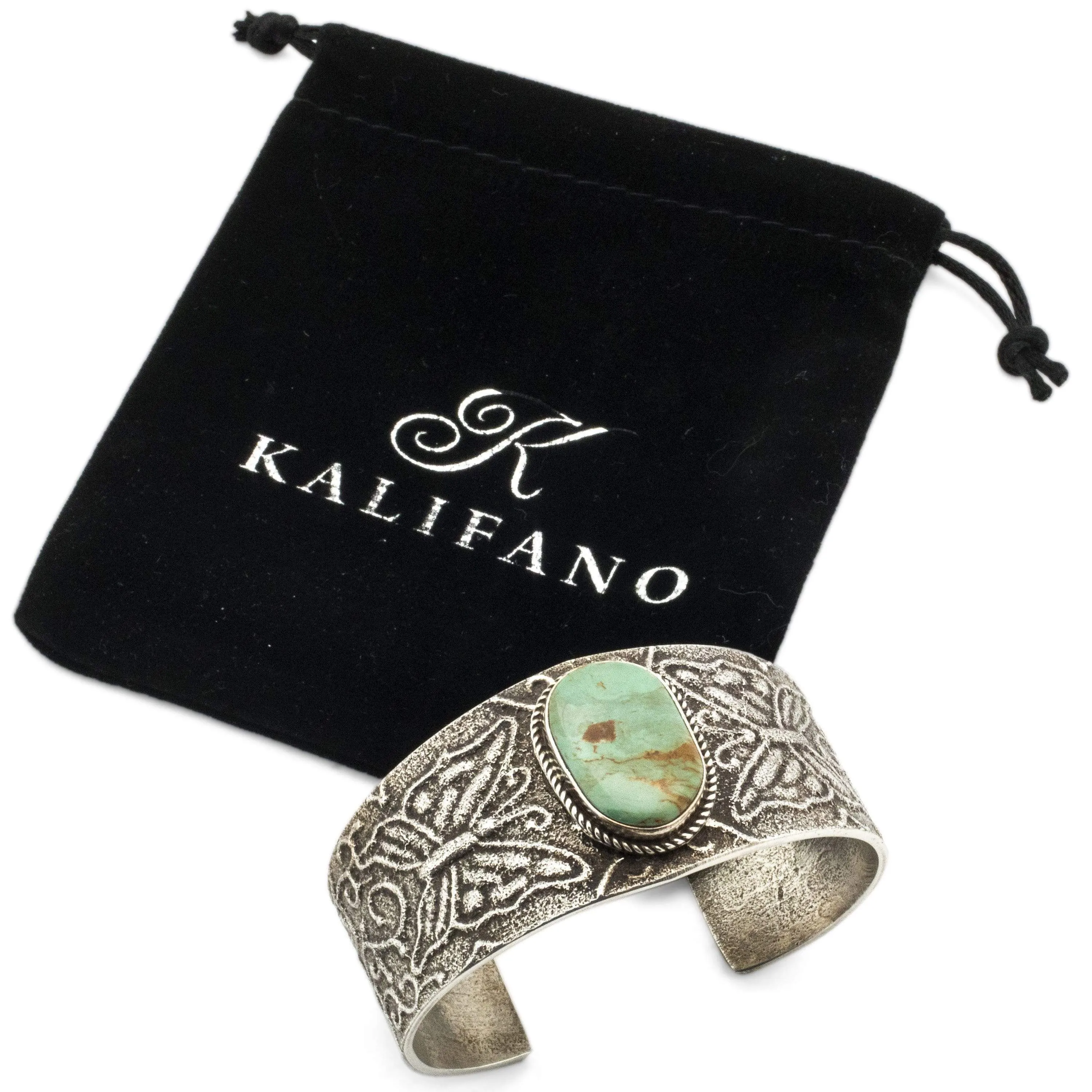 Anthony Bowman Green Kingman Turquoise USA Native American Made 925 Sterling Silver Cuff