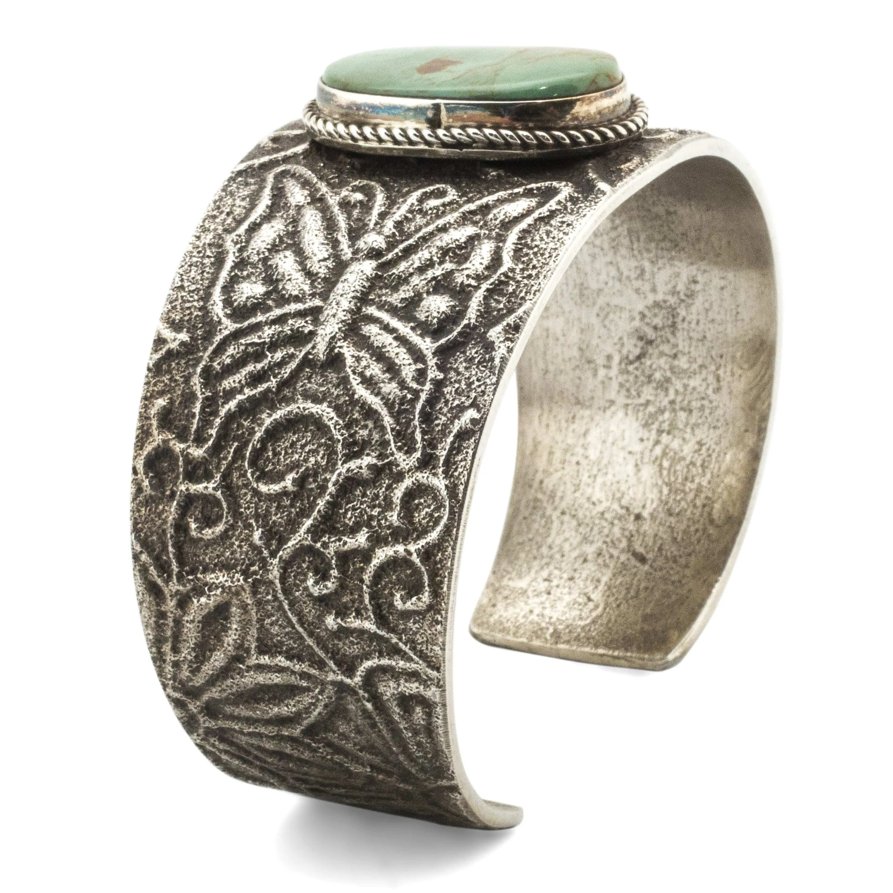 Anthony Bowman Green Kingman Turquoise USA Native American Made 925 Sterling Silver Cuff