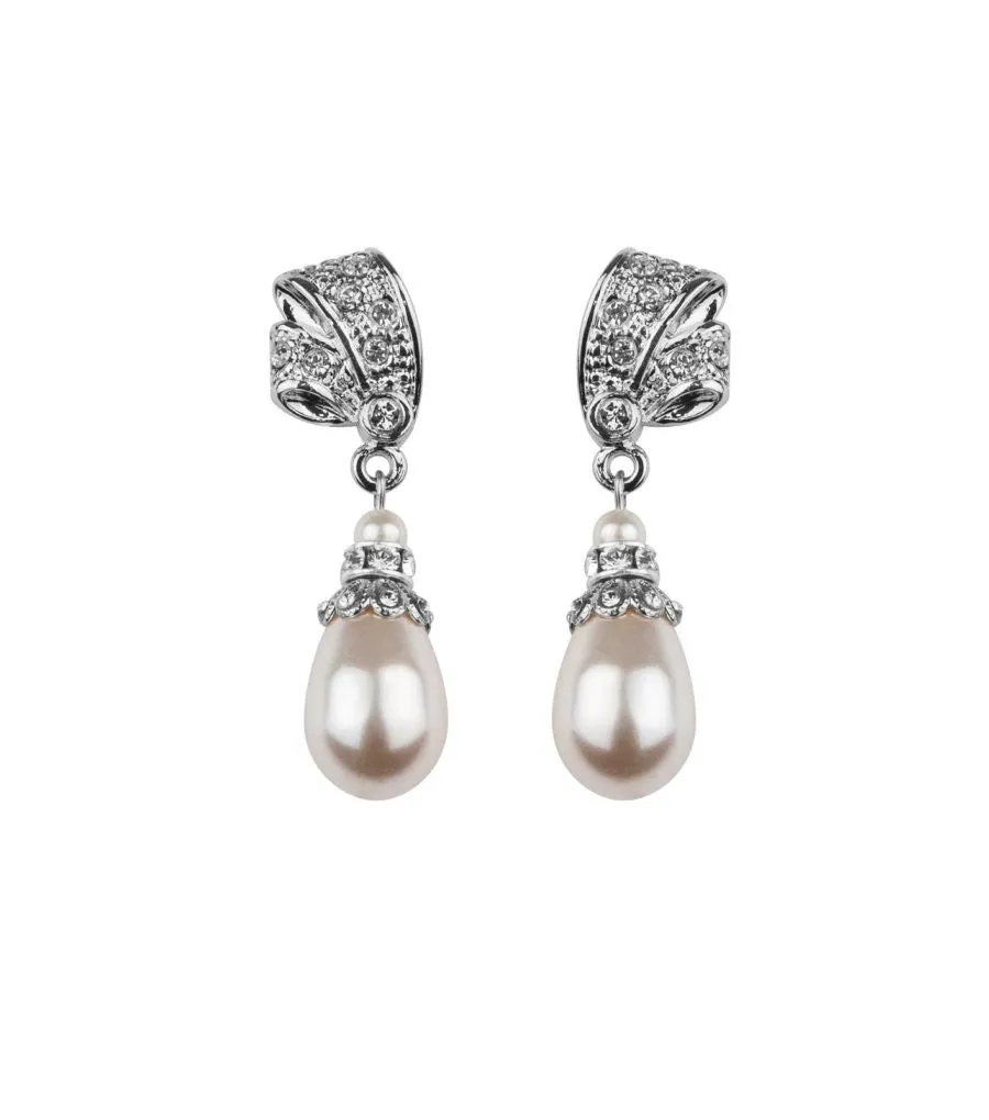 Antique Inspired Pearl Drop Earrings