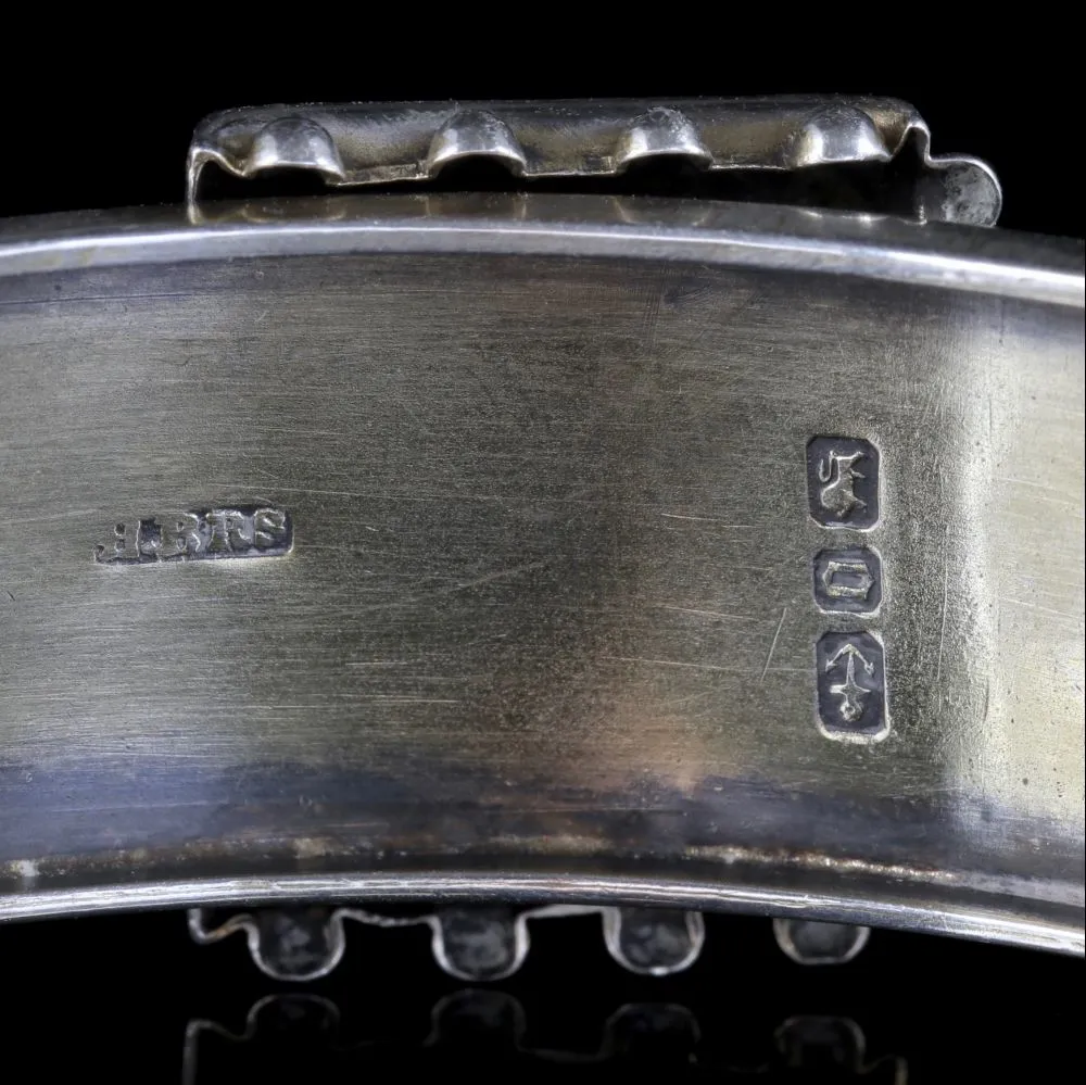 Antique Victorian Buckle Bangle Sterling Silver Dated Birmingham 1888