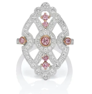 Argyle Pink Diamond Art Deco Ring