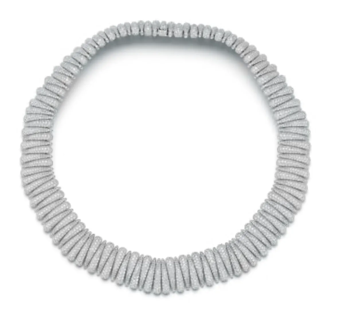 Artiglio White Diamond Tapered Link Stretch Necklace