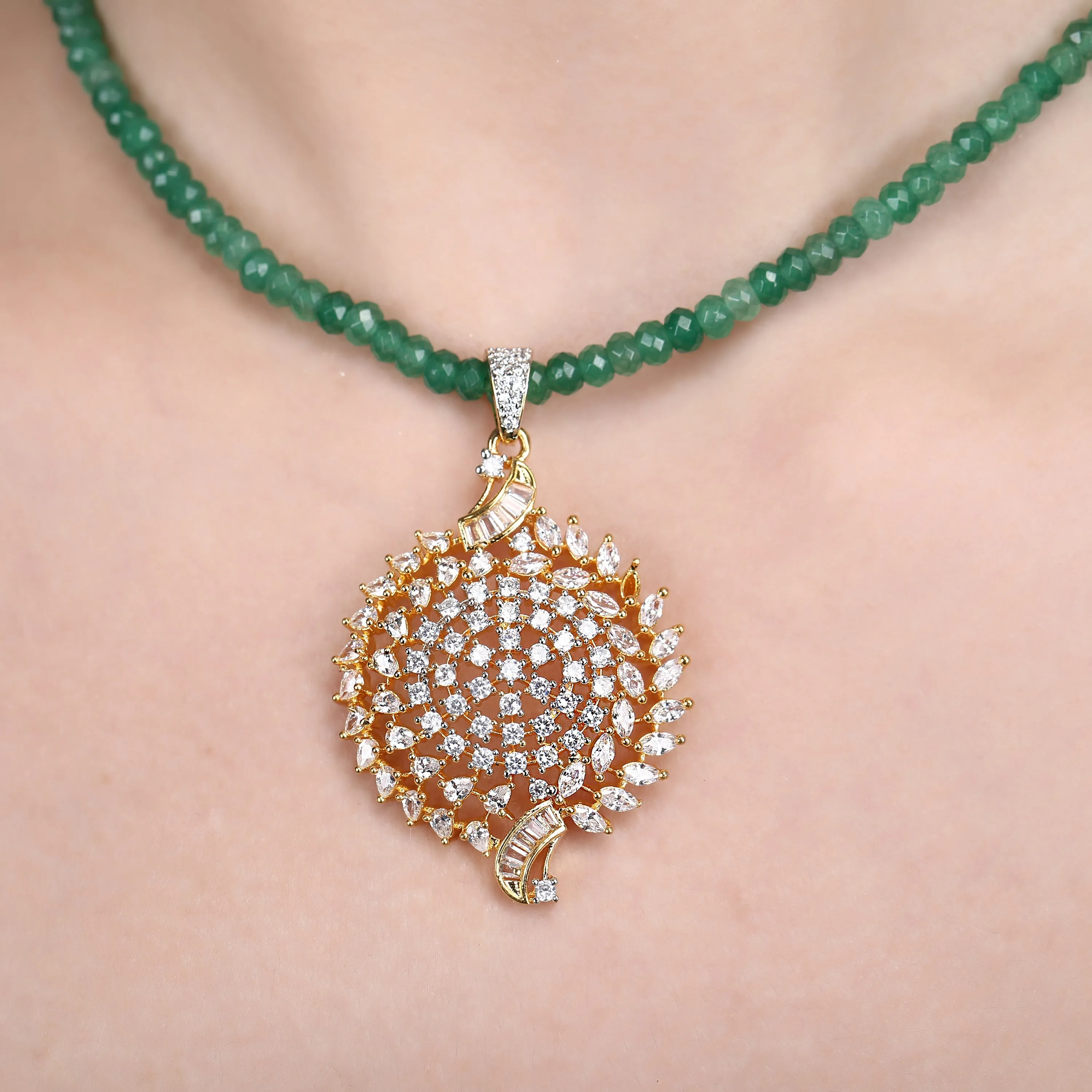 Bakshi Zircon Pendant Set