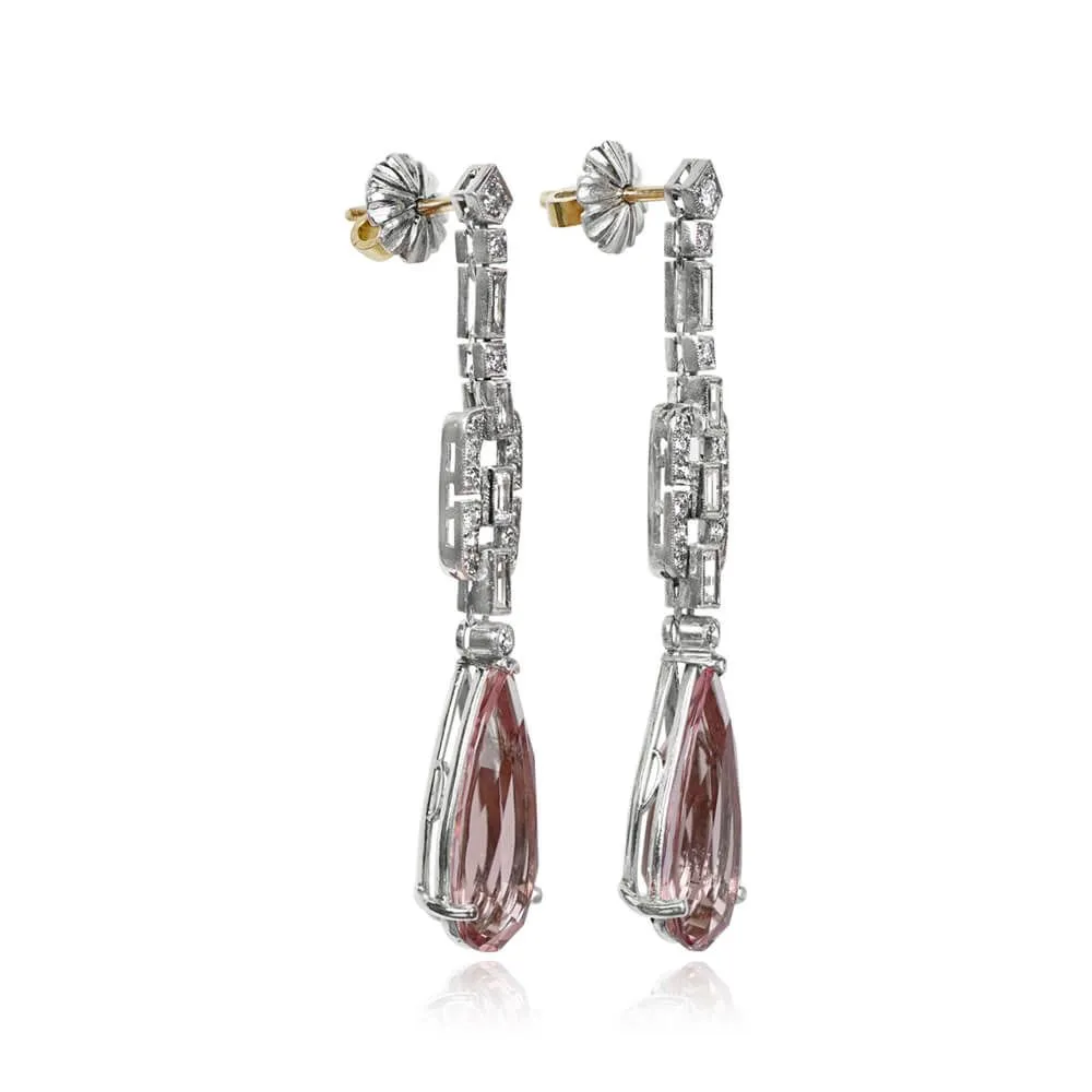 Beautiful Platinum and Diamond Cluster drop earrings with Euro Back