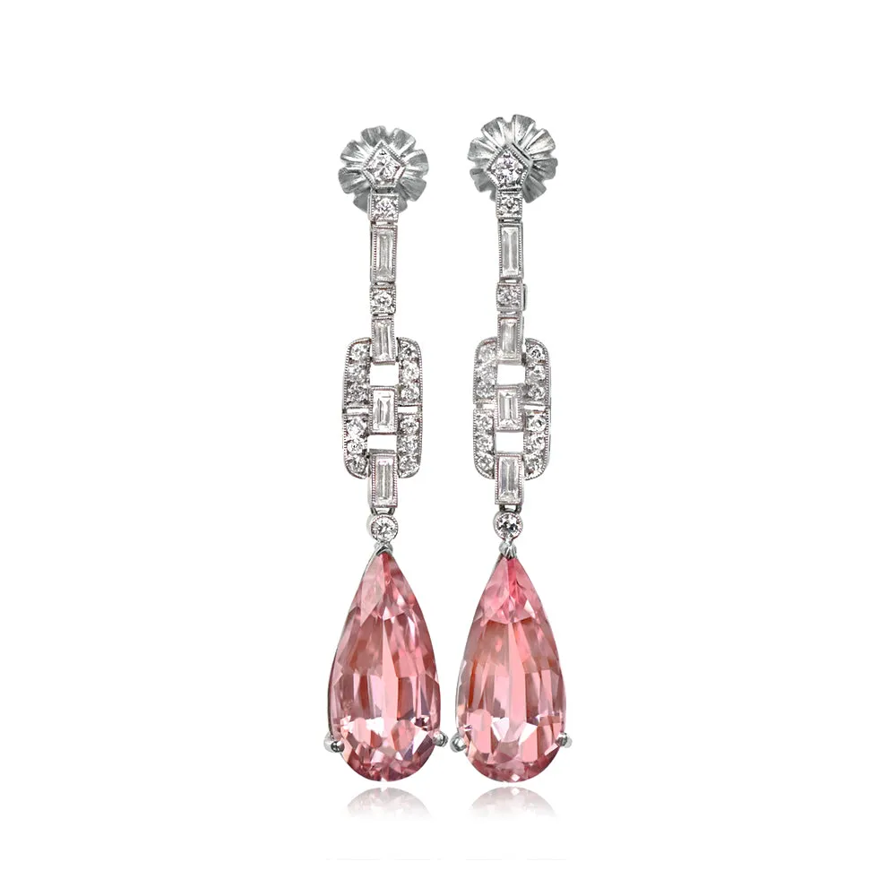 Beautiful Platinum and Diamond Cluster drop earrings with Euro Back