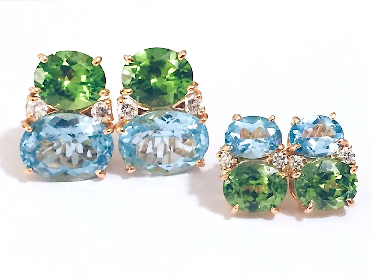 Beautiful Platinum and Diamond Cluster drop earrings with Euro Back