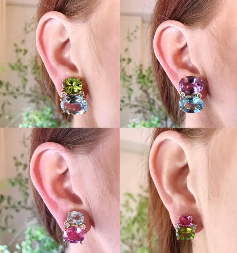 Beautiful Platinum and Diamond Cluster drop earrings with Euro Back