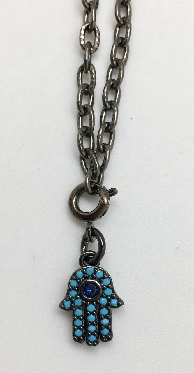 Bhakti Panda Tiny Blessings Hamsa Necklace - Protection