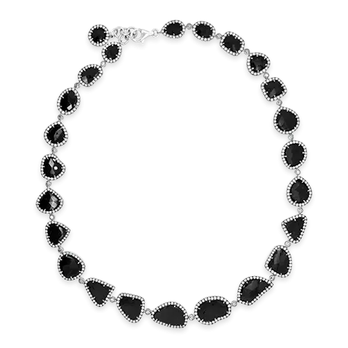 Blace Diamond Slice Necklace