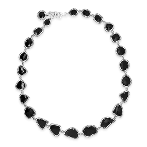 Blace Diamond Slice Necklace