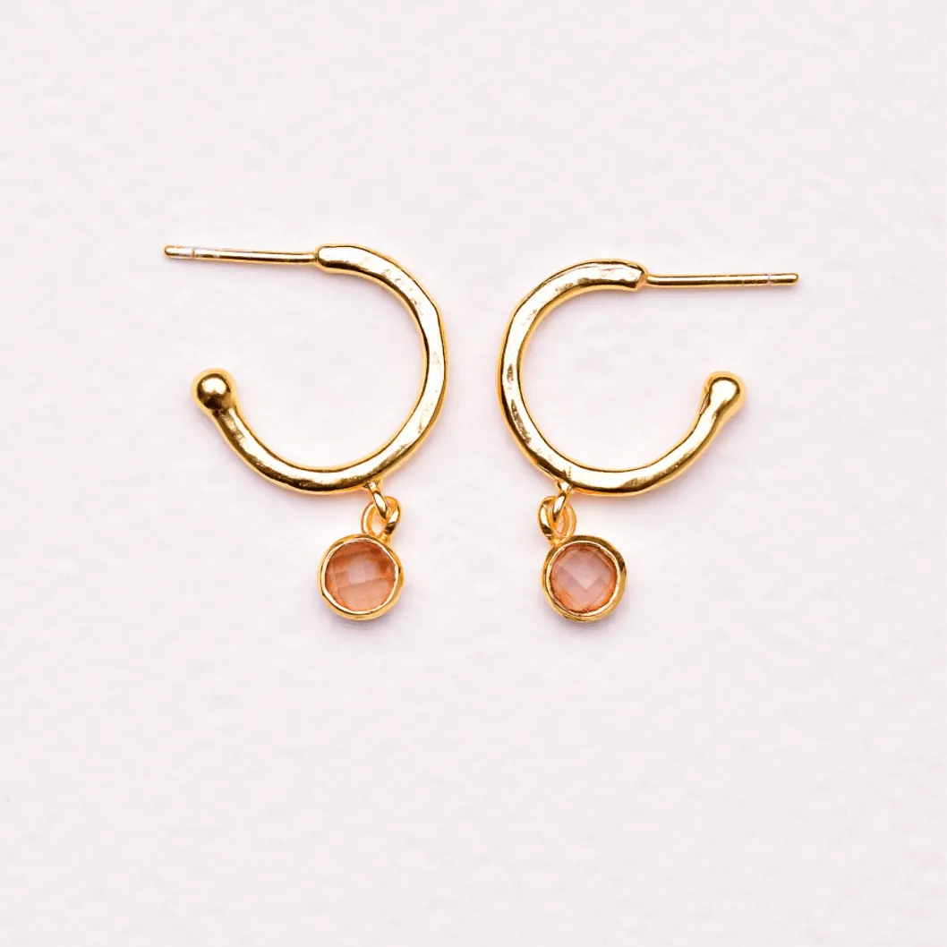 Blaire Hoop | Rose Quartz