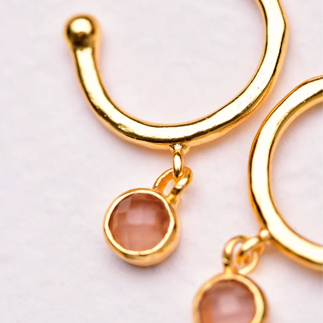 Blaire Hoop | Rose Quartz