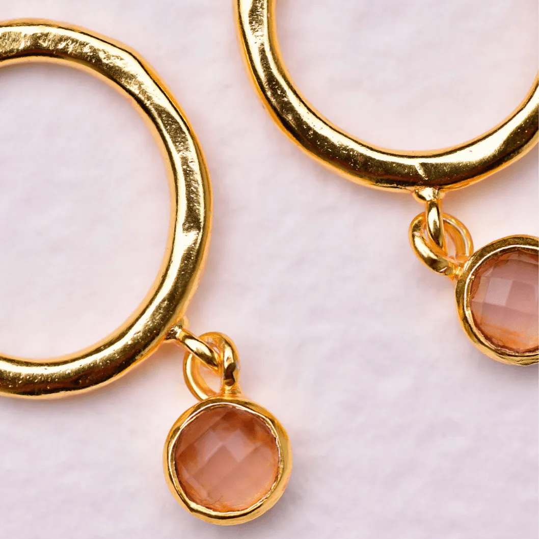 Blaire Hoop | Rose Quartz