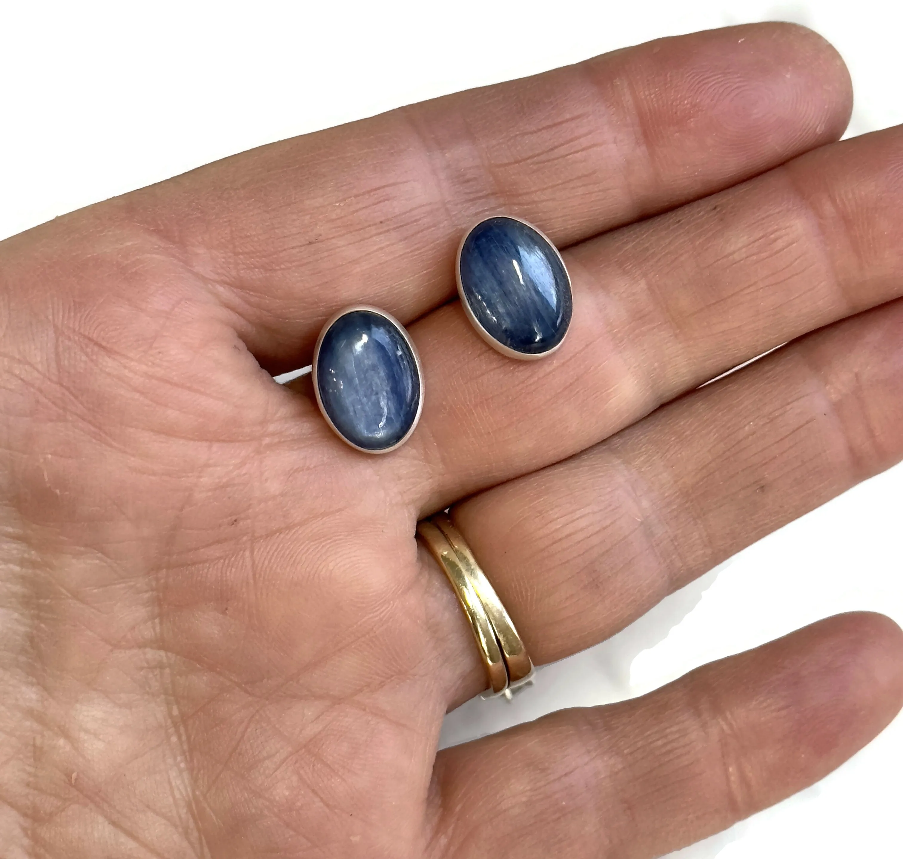 Blue Kyanite Post Earrings