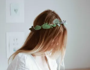 Boho Eucalptus Flower Crown, Green Flower Crown, Greenery, Eucalyptus Crown, Silver Dollar Eucalyptus, Wedding Crown, Boho Flower Crown