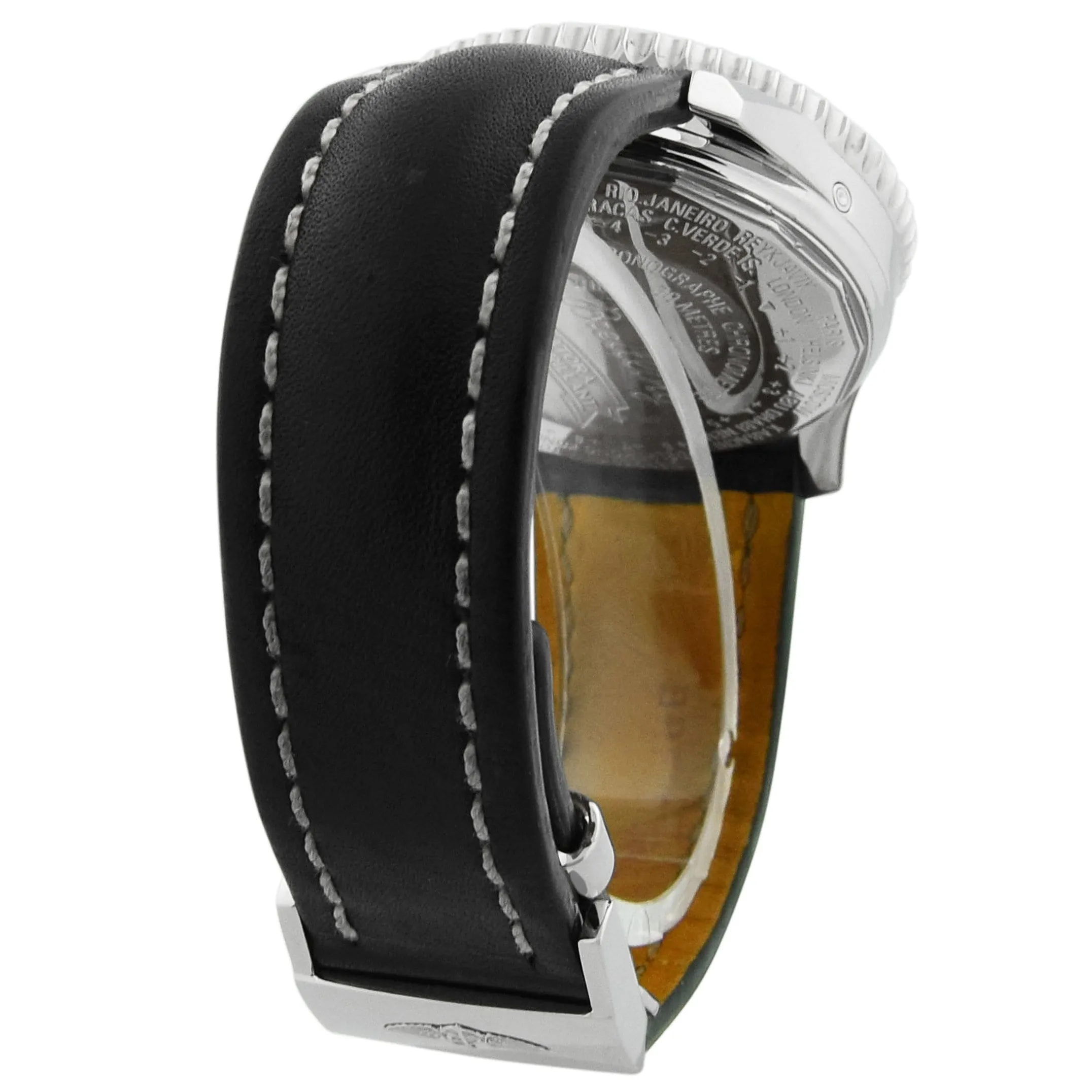 Breitling Mens Montbrilliant Datora Stainless Steel 43mm Black Dial Watch Reference #: A21330