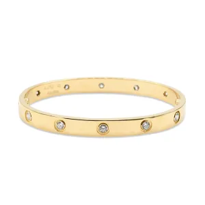 Cartier Love Bangle 10 Diamonds Size 17 - 18ct Yellow Gold