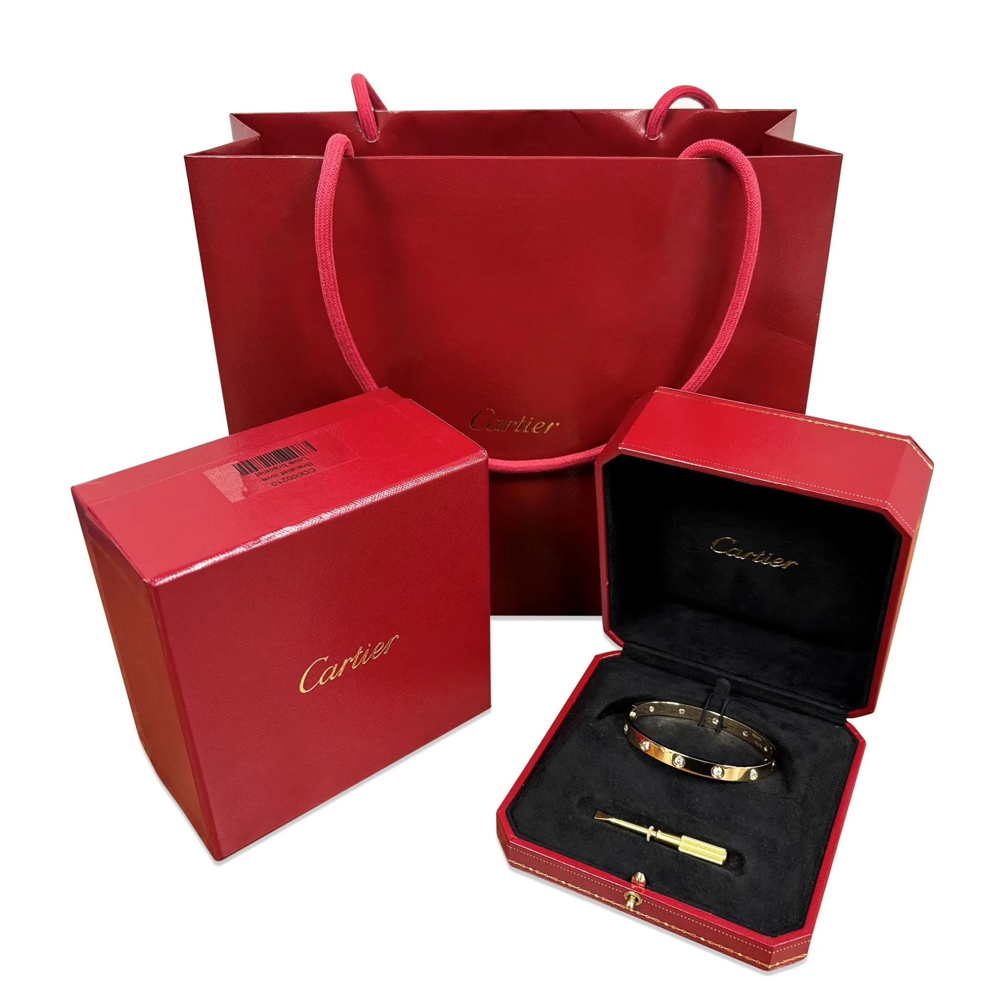 Cartier Love Bangle 10 Diamonds Size 17 - 18ct Yellow Gold