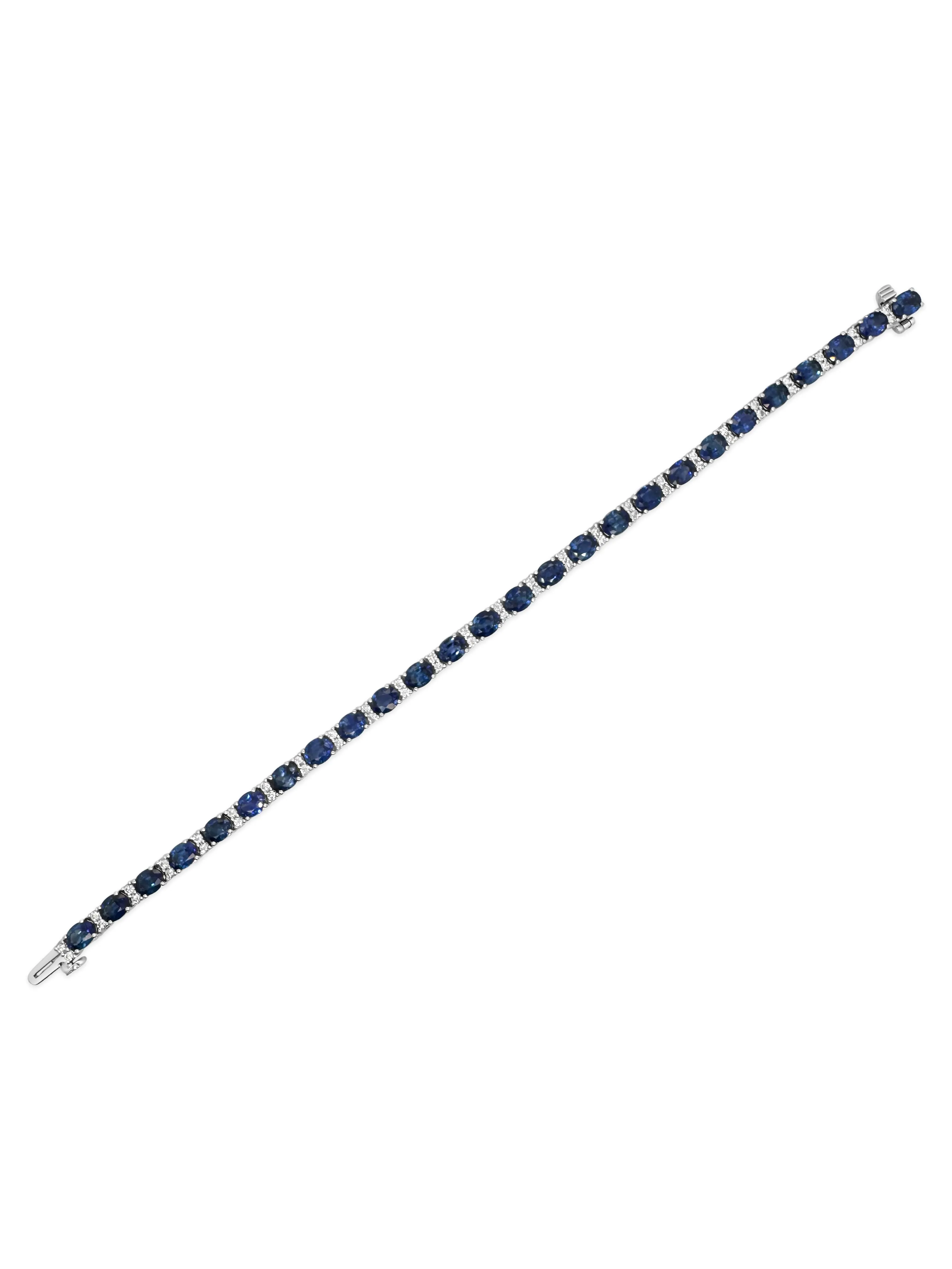 Ceylon Sapphire & Diamond Line Bracelet
