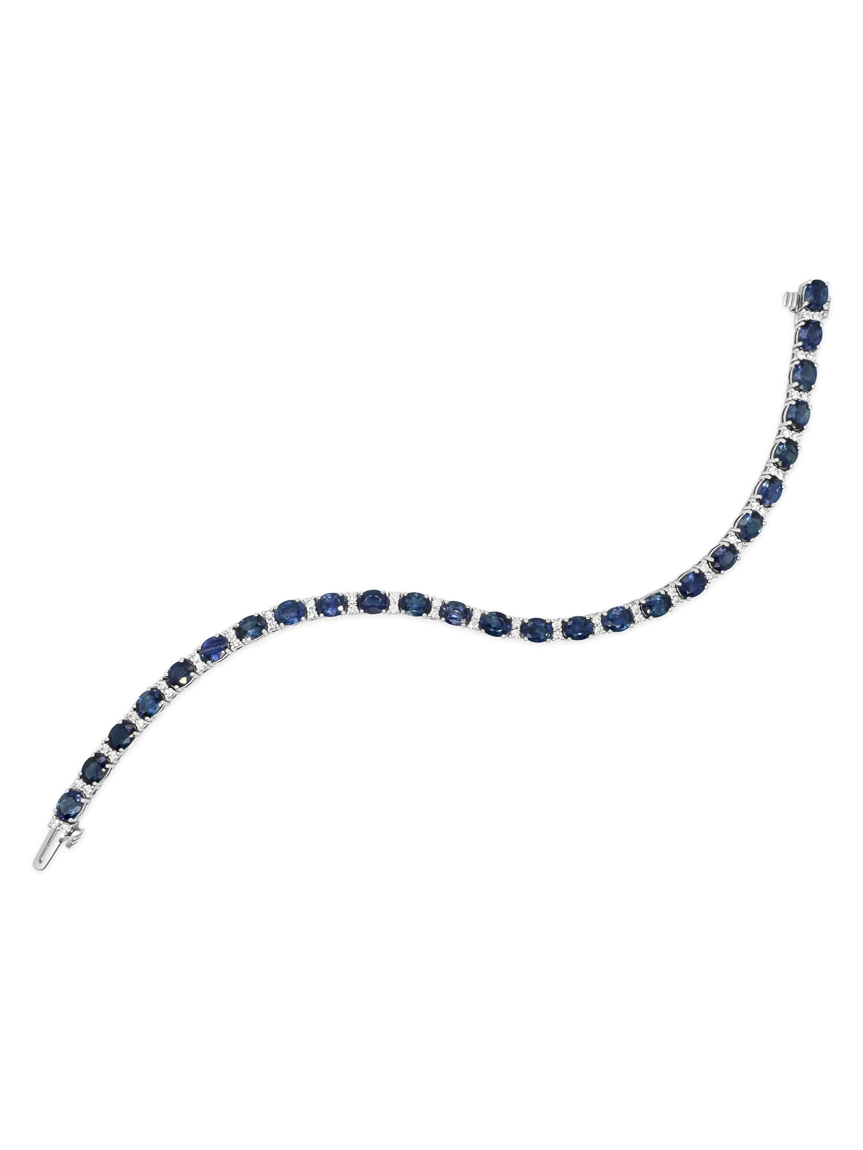 Ceylon Sapphire & Diamond Line Bracelet