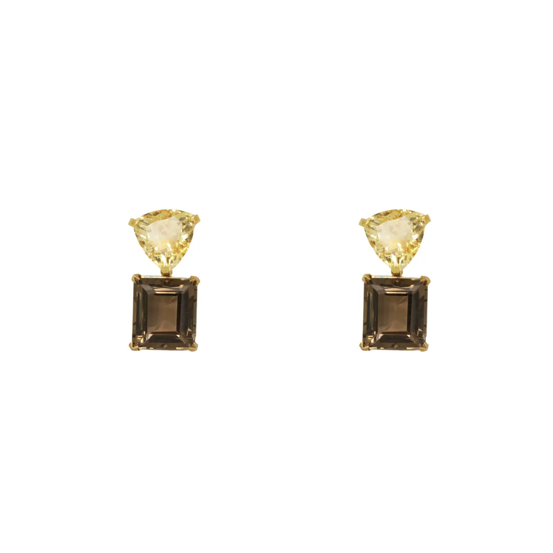 Citrine and Quartz Earrings