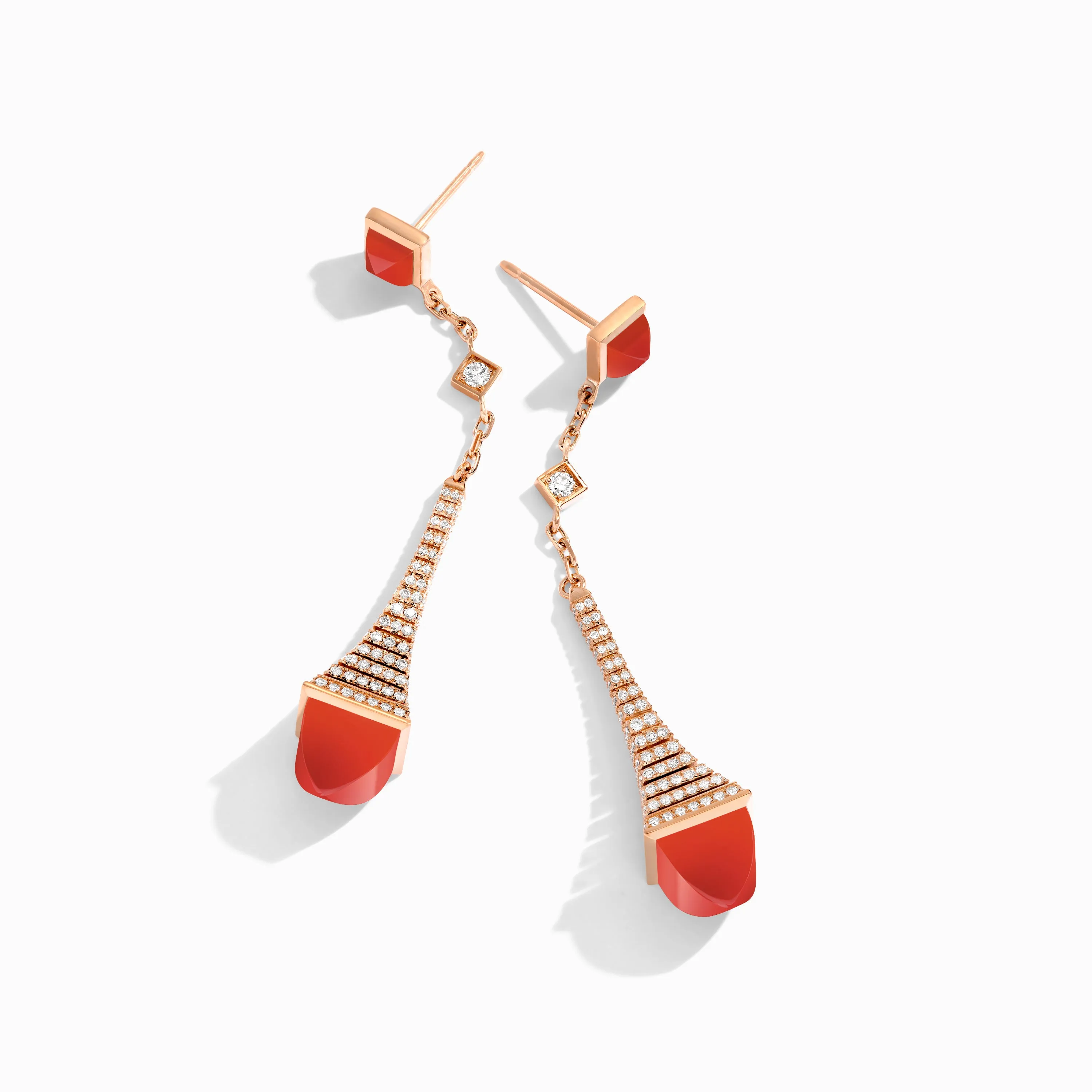 Cleo Rev Diamond Long Drop Earrings