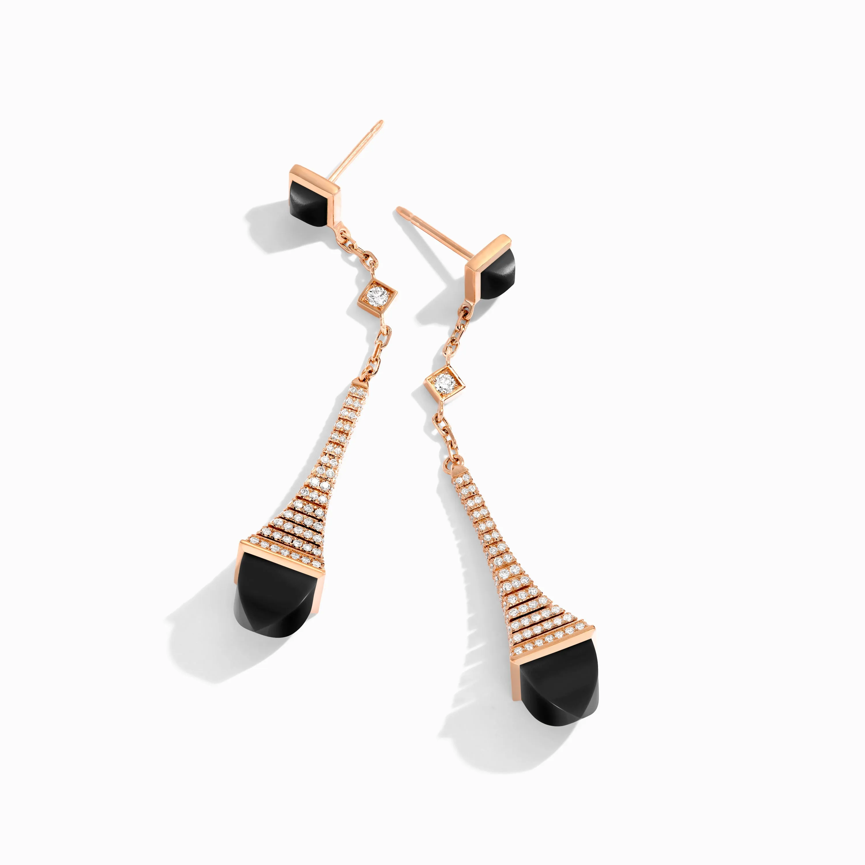 Cleo Rev Diamond Long Drop Earrings