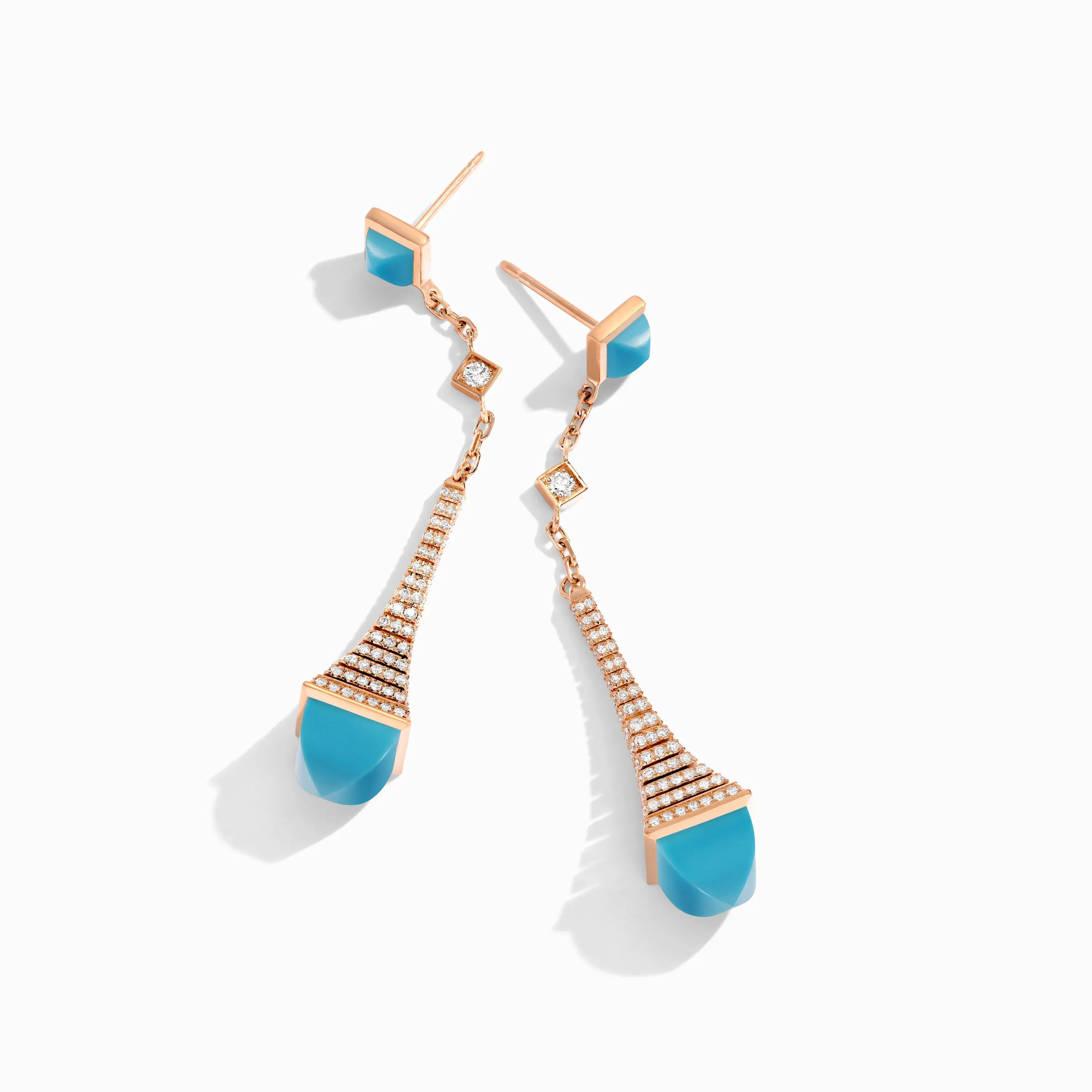 Cleo Rev Diamond Long Drop Earrings