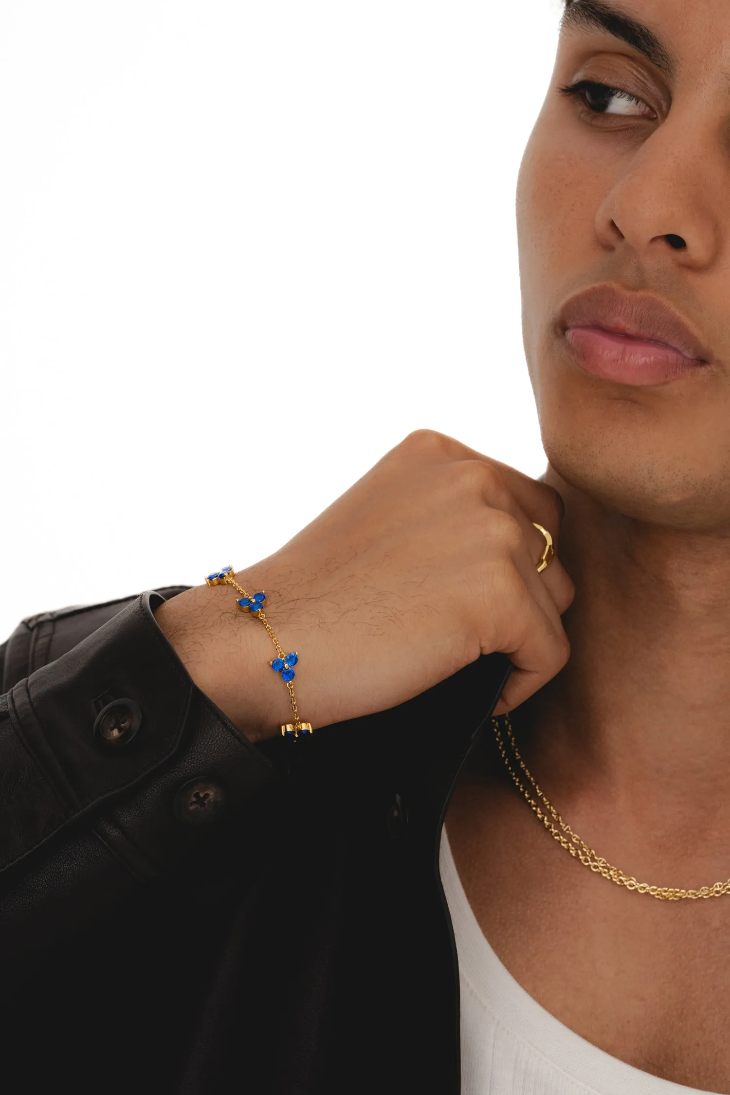 Como Link Bracelet - Gold Sapphire