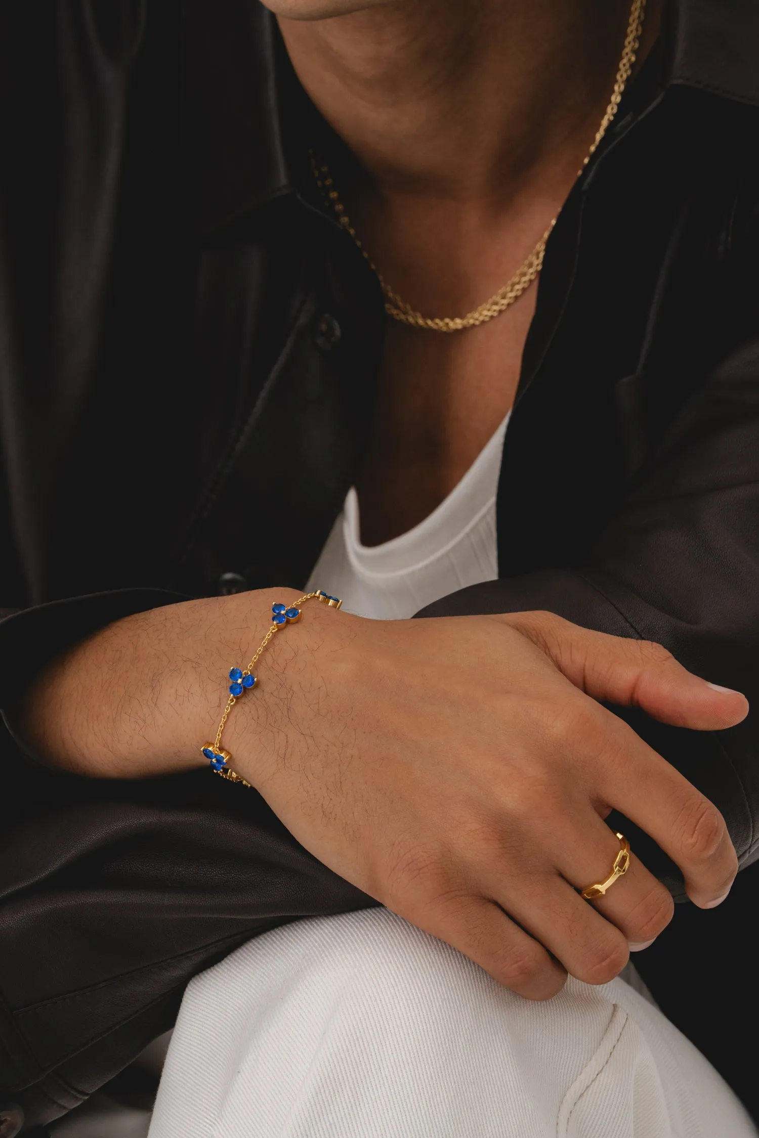 Como Link Bracelet - Gold Sapphire