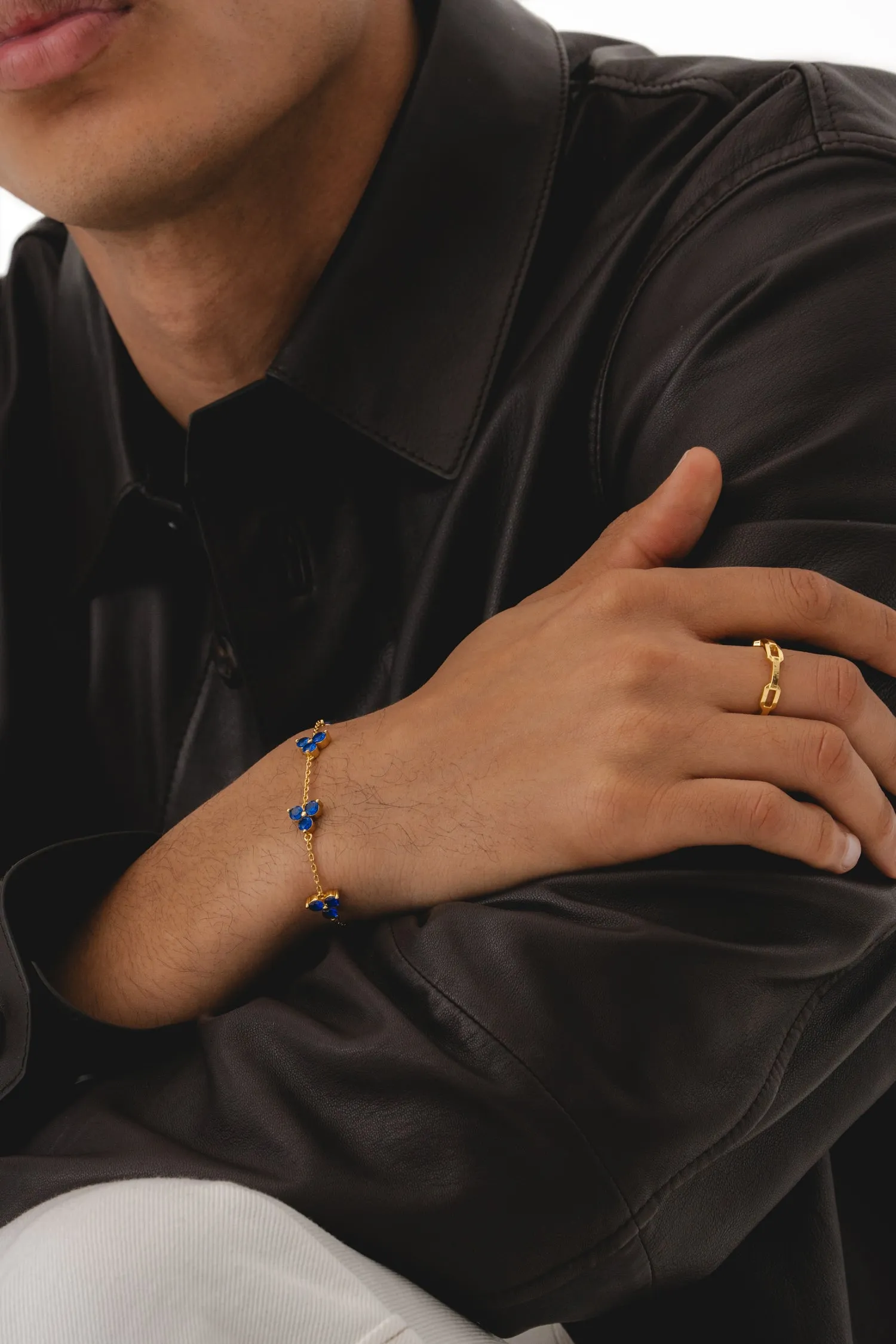 Como Link Bracelet - Gold Sapphire