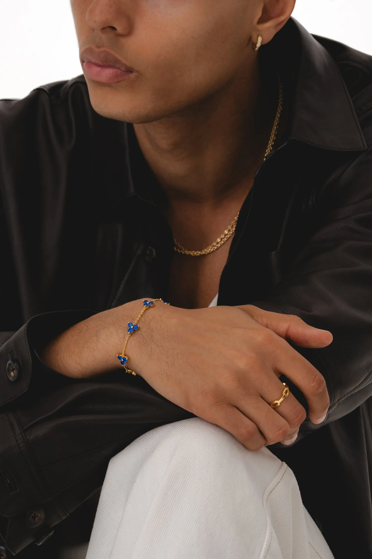 Como Link Bracelet - Gold Sapphire