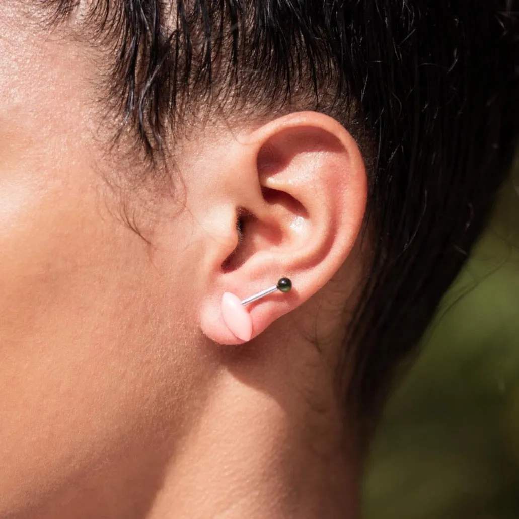 Coral Minimalist Marquis Stud Earrings