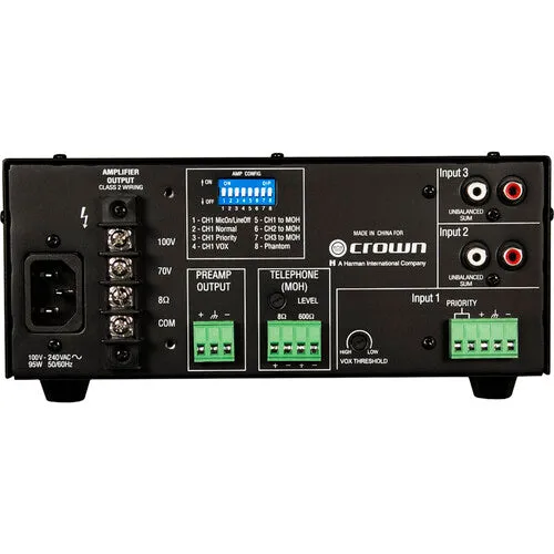 Crown Audio 135MA 3 x 1 35W Commercial Mixer/Amplifier