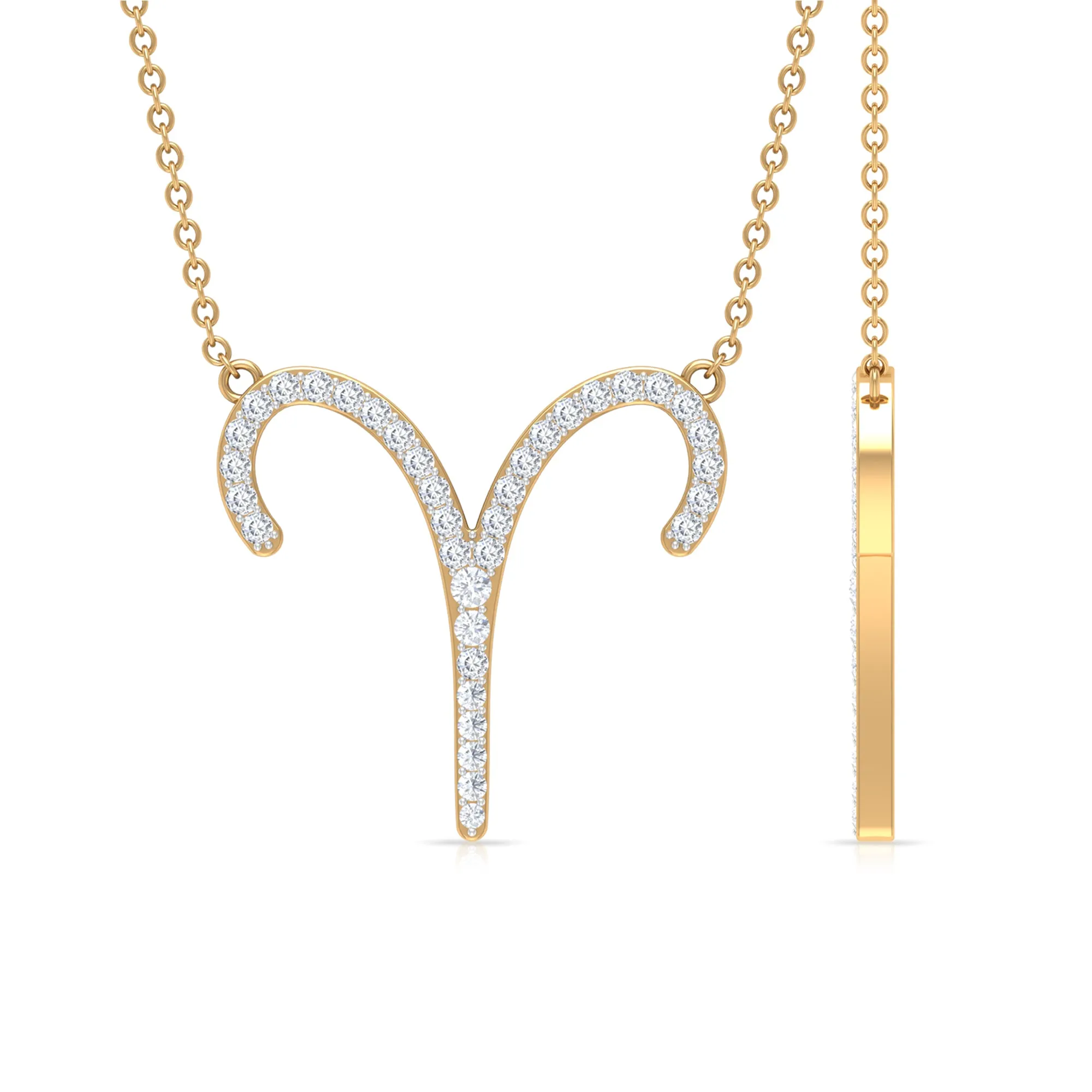 Cubic Zirconia Aries Zodiac Necklace